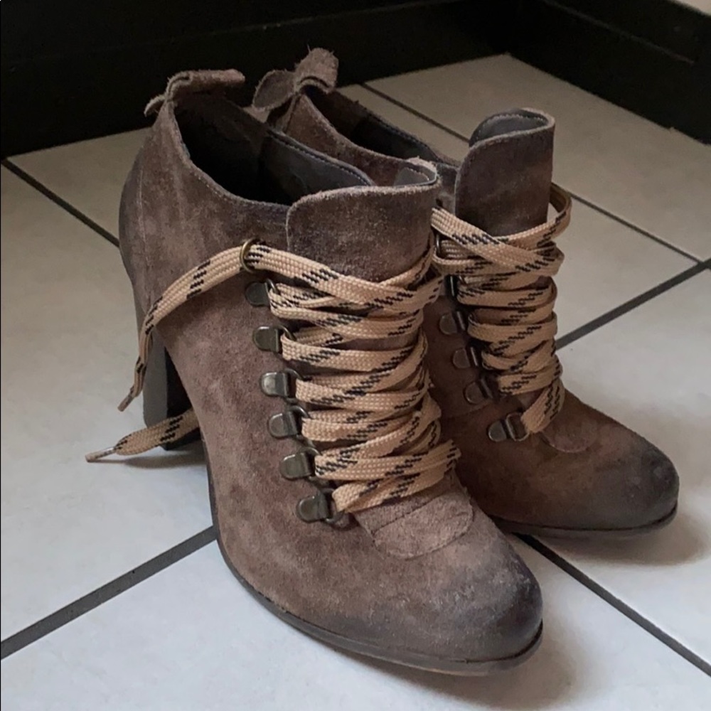 Lace Up Suede Booties 😍